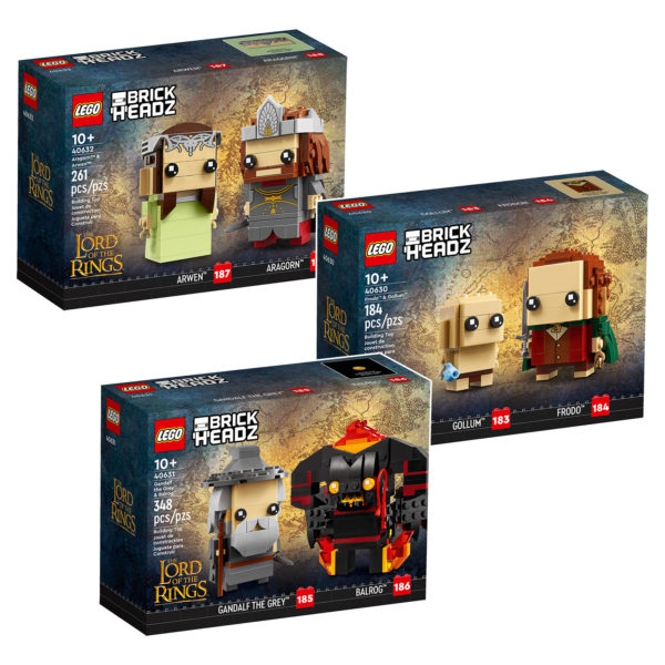 Lego Brick Headz Lord of The Rings 3 Sets: 40630, purchases 40631, 40632